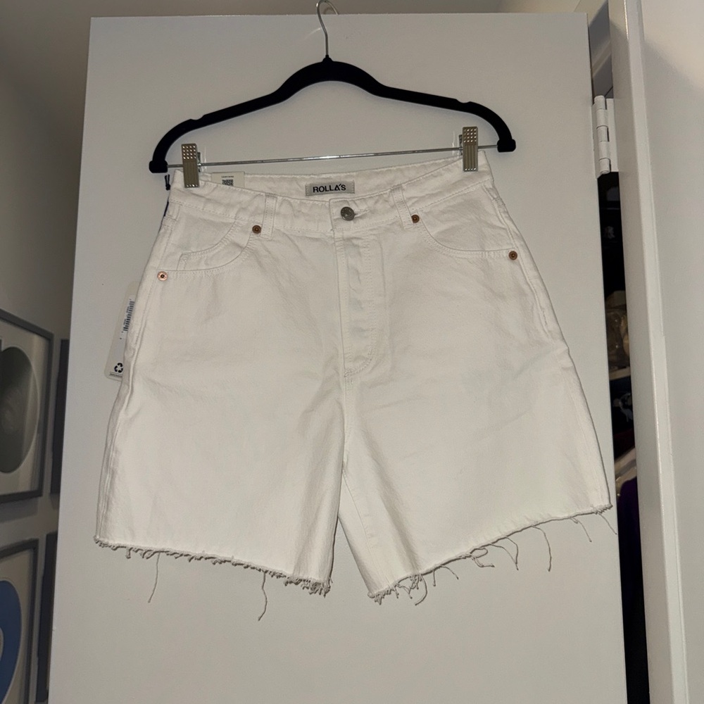 NWT ROLLA’S White Women's Denim Shorts - size 26 JORTS